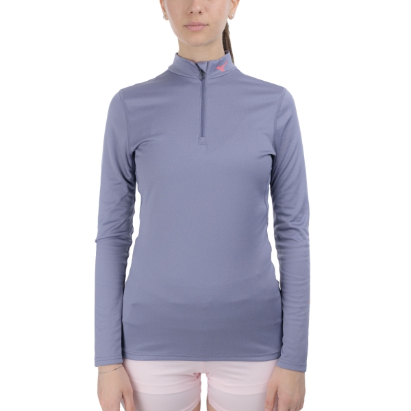 Maglia Intimo Sportivo Donna Mizuno Mid Weight Breath Thermo Logo Shirt  Blue Granite A2GAA75016