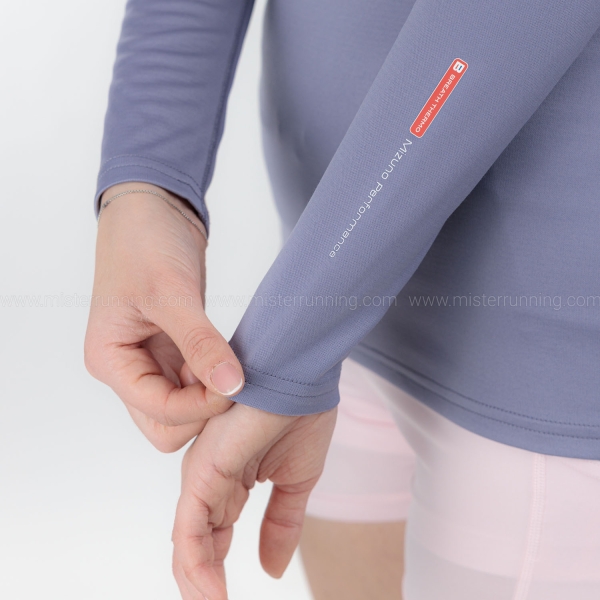 Mizuno Mid Weight Breath Thermo Logo Shirt - Blue Granite