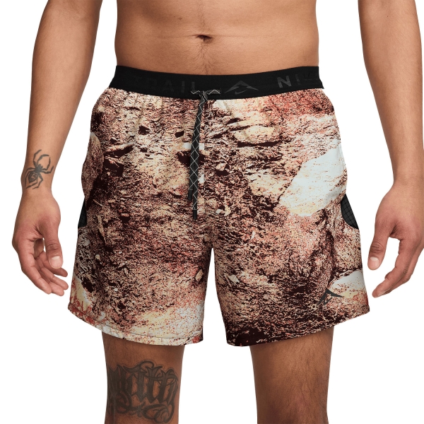 Pantaloncini Trail Running Uomo Nike DriFIT AOP 6in Shorts  Sail/Black HV2162133