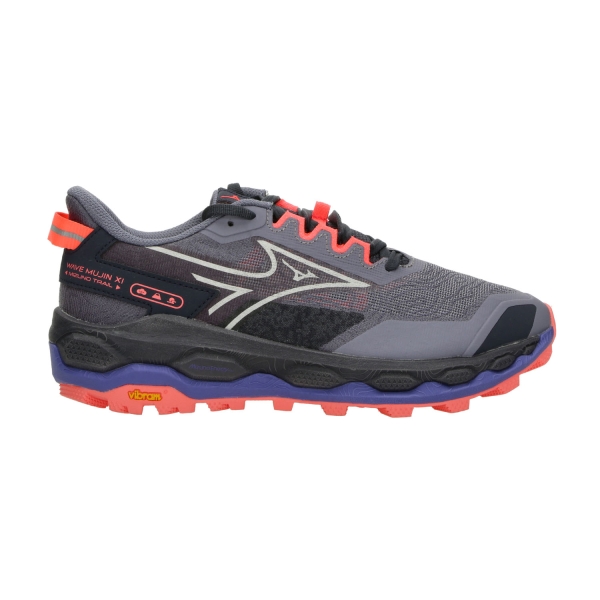 Women's Trail Running Shoes Mizuno Wave Mujin 11  Blue Granite/Silver/Striking Coral J1GK257021