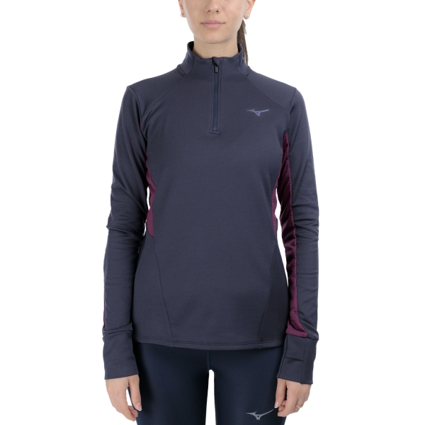 Maglia Running Donna Mizuno Active Warmalite Shirt  Baritone Blue J2GCC70511