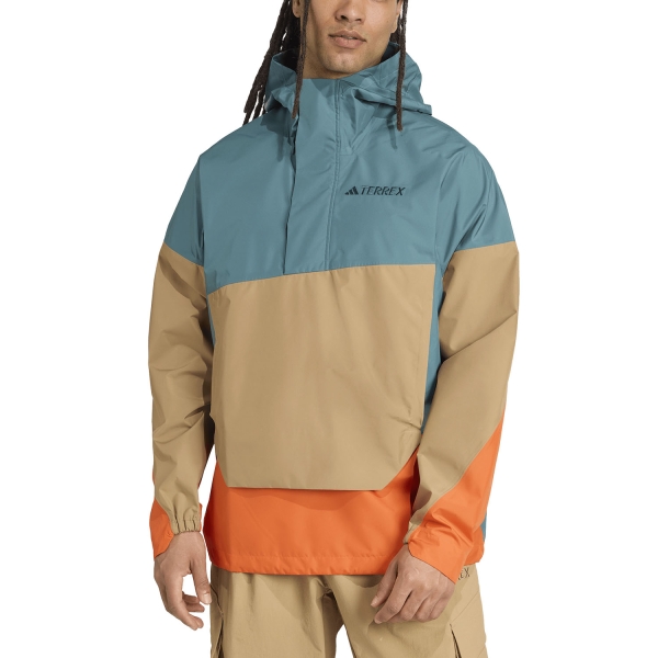 Men's Outdoor Jacket and Shirt adidas Terrex Xploric 2.5L Jacket  Preloved Teal/Cardboard/Semi Impact Orange JL9753