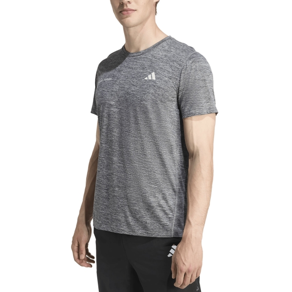 Maglietta Running Uomo adidas OTR Melange TShirt  Black/Grey Three Mel JN9870