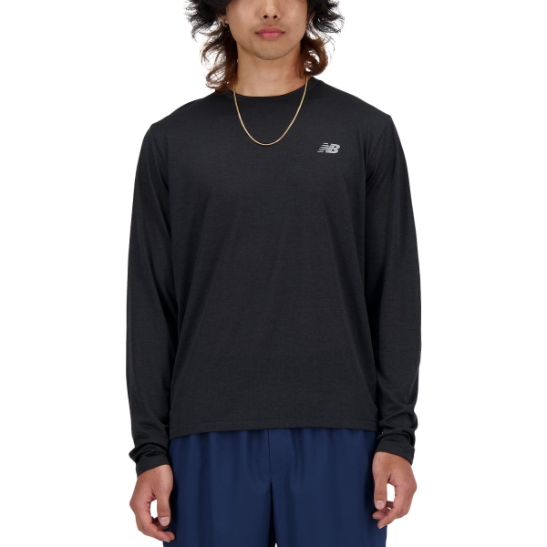 Men's Running Shirt New Balance Athletics Shirt  Black MT41256BK