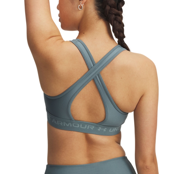 Under Armour Crossback Mid Sports Bra - Jasper Blue/Serpentine