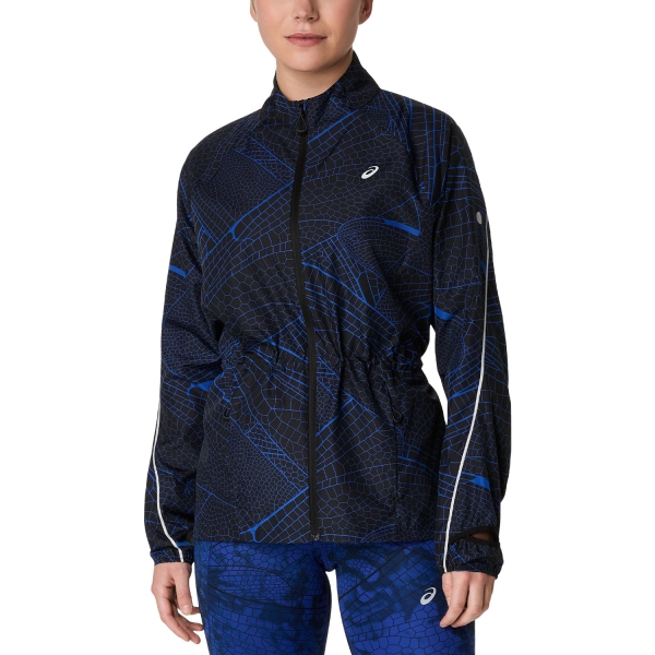 Women's Running Jacket ASICS Road LiteShow Jacket  Performance Black/Dark Cobalt 2012D281001
