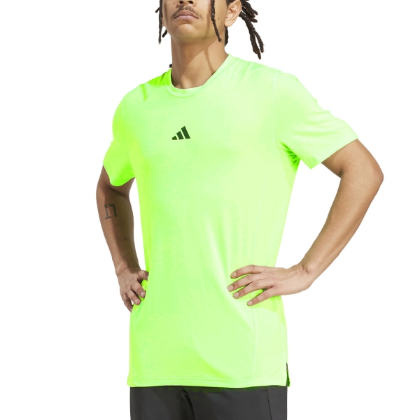 Maglietta Training Uomo adidas D4T AEROREADY TShirt  Lime Burst JX3287