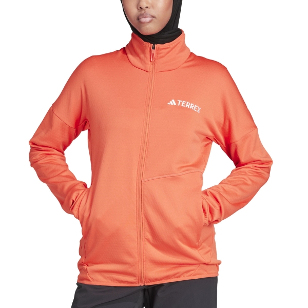 Women's Outdoor Jacket and Shirt adidas Terrex Experior Sweatshirt  Semi Impact Orange JN5327