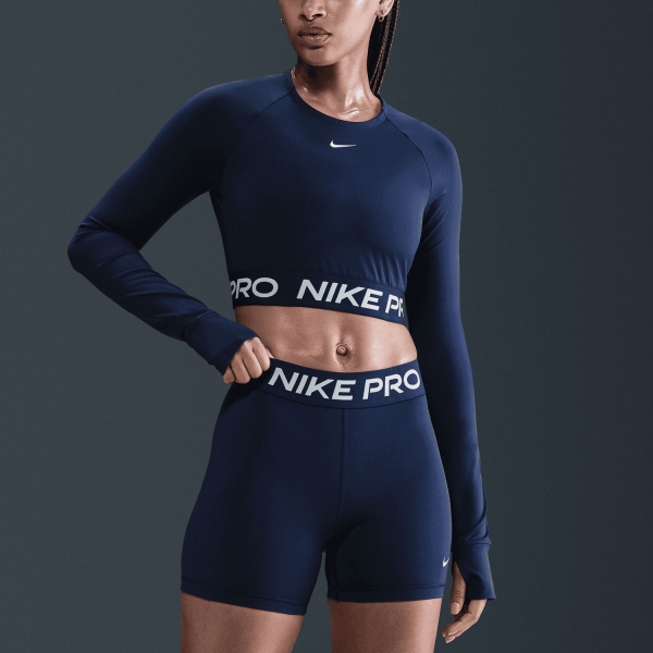 Women's Fitness & Training Shirt and Hoodie Nike Pro DriFIT Shirt  Midnight Navy/White FV5484410
