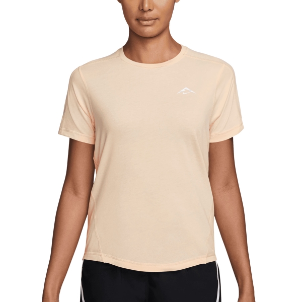 Maglie Manica Corta Trail Running Donna Nike DriFIT UV TShirt  Pearl White/Summit White HJ2242272