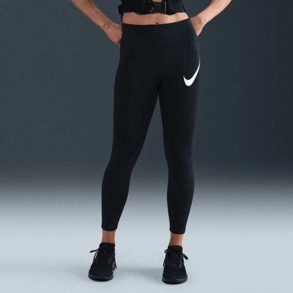 Women's Running Tights Nike DriFIT Tempo Swoosh 7/8 Tights  Black/Reflective Silver/White HV2304010
