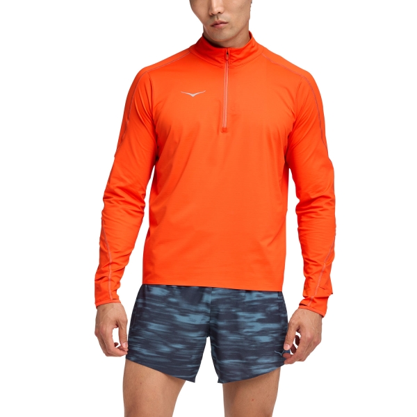Men's Running Shirt Hoka GlideTech Shirt  Lava 1164156LVA