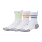 Under Armour ArmourDry Cushion x 3 Socks - White/Blue/Reflective