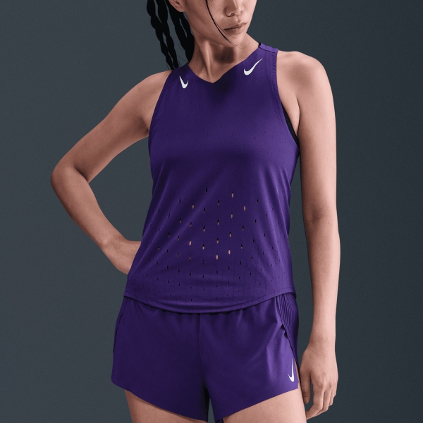Canotta Running Donna Nike AeroSwift Pro Tank  Court Purple/White FN2504547