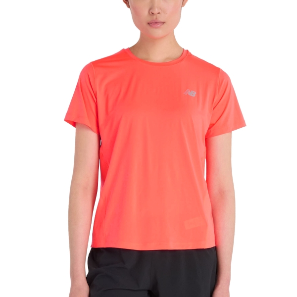 Maglietta Running Donna New Balance Race Day Logo TShirt  Urgent Red WT51224URR