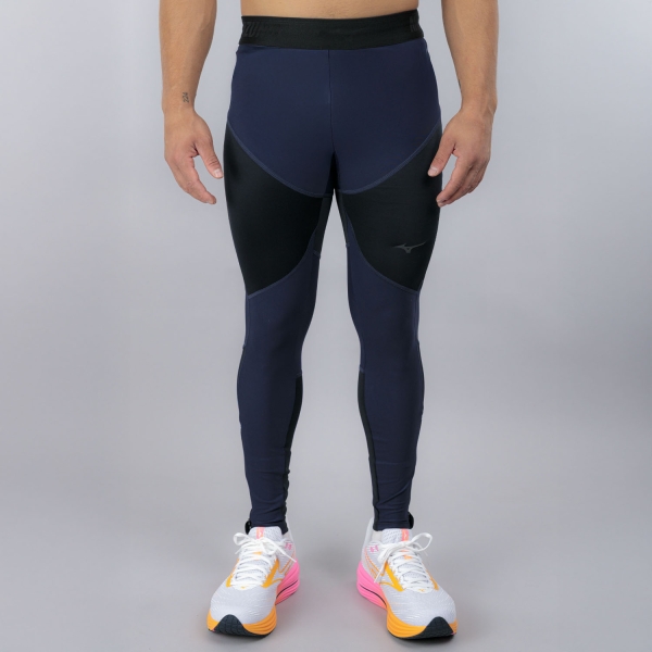 Men's Running Tights and Pants Mizuno Tech Thermal Charge Tights  Baritone Blue J2GBC50111
