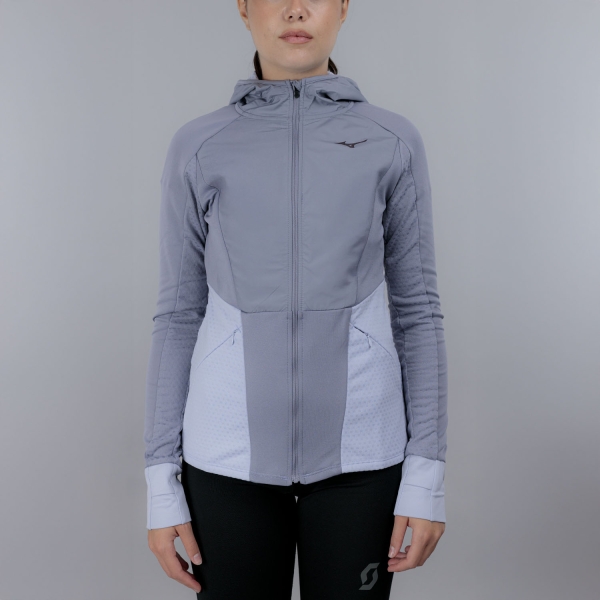 Giacca Running Donna Mizuno Active Warmalite Hybrid Jacket  Quicksilver J2GCC70106