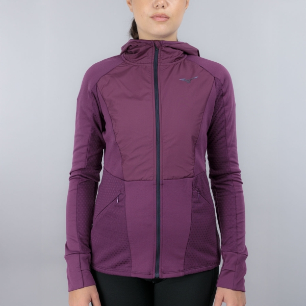 Giacca Running Donna Mizuno Active Warmalite Hybrid Jacket  Dark Purple J2GCC70168