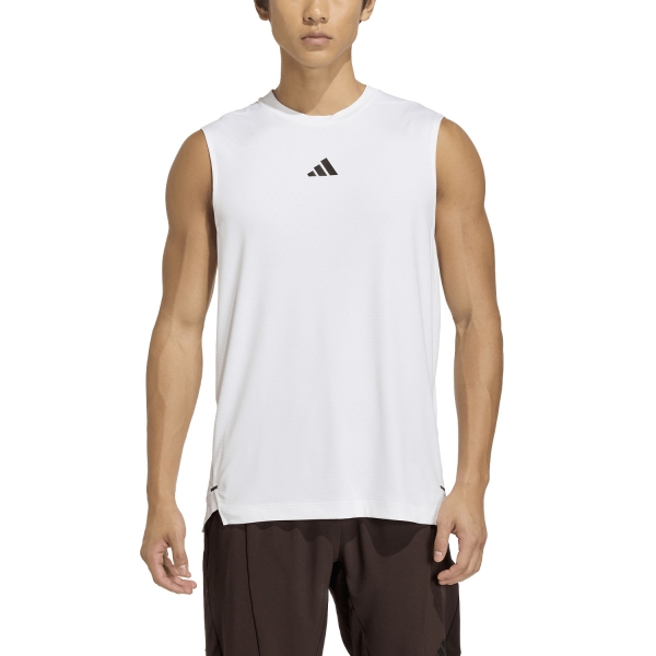 Men's Training Tank adidas D4T Power 3 Stripes Tank  White KD0376