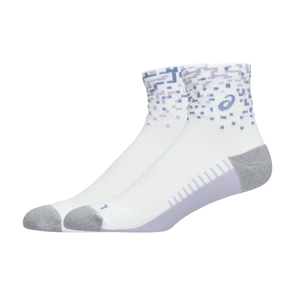 ASICS Performance Quarter Pro Logo Socks - Brilliant White/Lilac Hint/Bluebell
