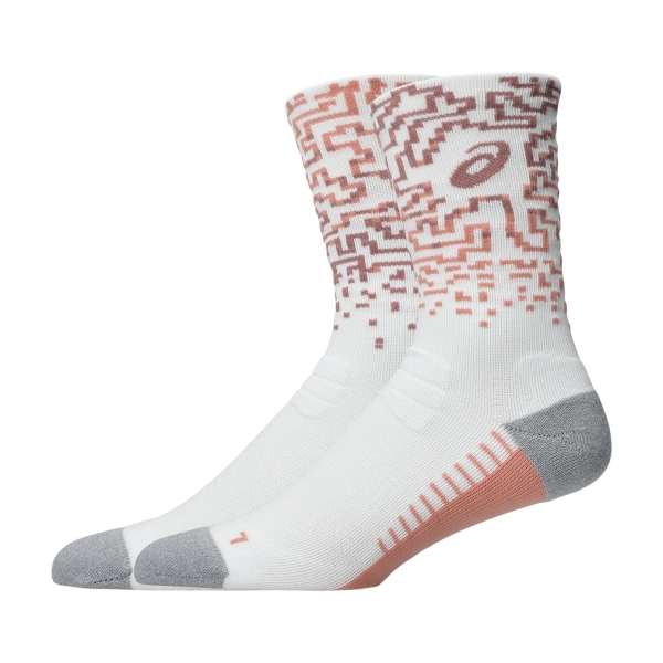 ASICS Performance Run Crew Socks - Brilliant White/Morganite/Pearl Pink