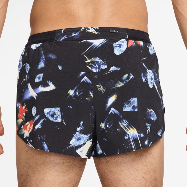 Nike Dri-FIT ADV AeroSwift AOP 2in Shorts - Black/Laser Orange