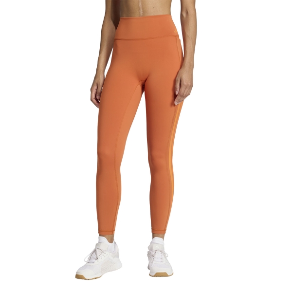 Women's Fitness & Training Pants and Tights adidas Optime 3 Stripes 7/8 Tights  Fox Orange JZ1058