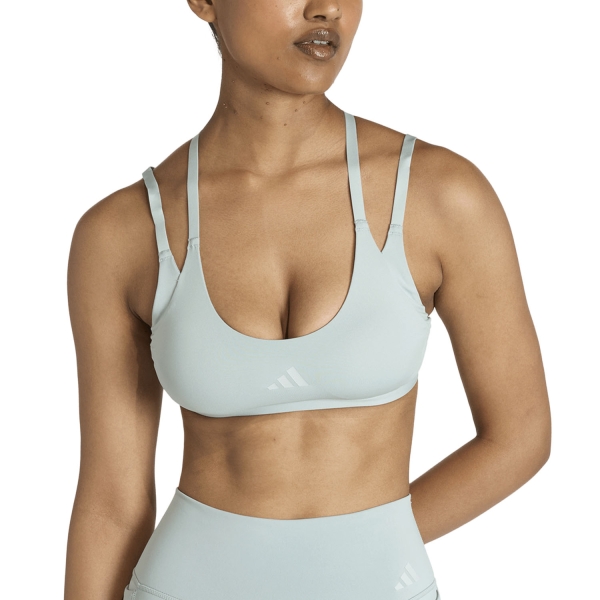 Women's Sports Bra adidas Optime Workout Strappy Sports Bra  Wonder Sage JZ5099