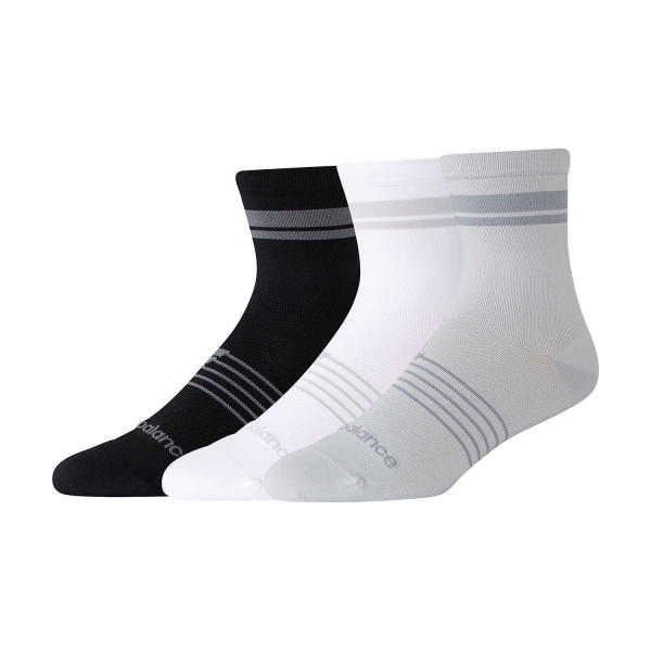  New Balance Pro Run QTR x 3 Socks  Black/White LAS35104AS1