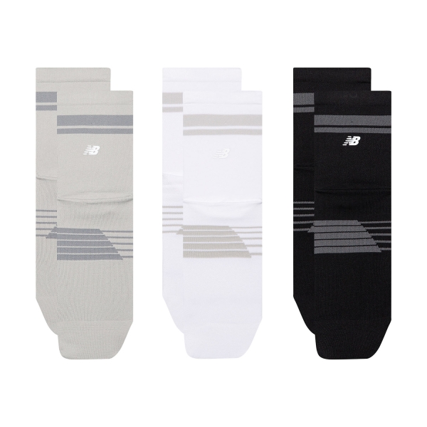 New Balance Pro Run QTR x 3 Socks - Black/White