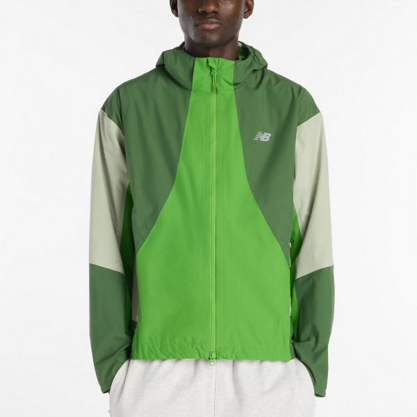 Giacca Running Uomo New Balance Better Run Waterproof Jacket  Dark Alpine Green MO53207DAE