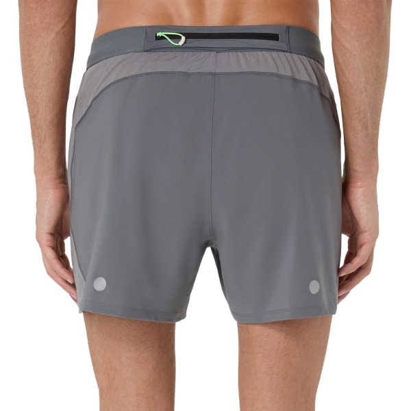 ASICS Road Logo 5in Pantaloncini - Clay Grey/Steel Grey/Illuminante Green