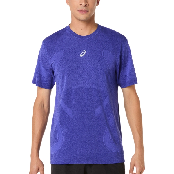 Men's Running T-Shirt ASICS Road Seamless TShirt  Cobalt Burst/Eggplant 2011D355403