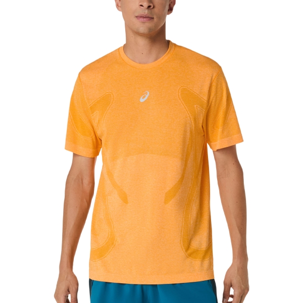 Men's Running T-Shirt ASICS Road Seamless TShirt  Yamabuki 2011D355800