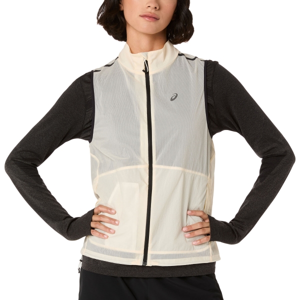 Women's Running Jacket ASICS Metarun Vest  Cream 2012C974100
