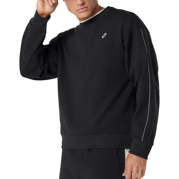 Men's Training Jacket and Hoodie ASICS Track Club Heritage Sweatshirt  Performance Black 2033C121001