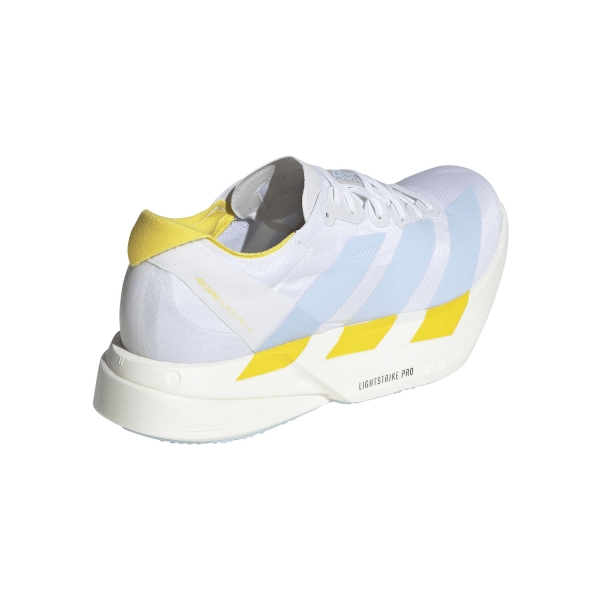 adidas ADIZERO adios Pro 4 - Cloud White/Glow Blue/Yellow