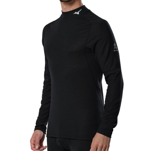 Men's Shirt Underwear Mizuno Premium Merino Logo Shirt  Black A2GAC68209