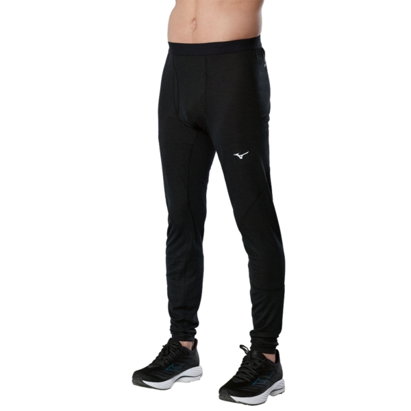 Men's Underwear Tights Mizuno Premium Merino Long Tights  Black A2GBC68009