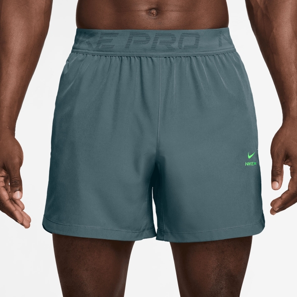 Pantalones Cortos Training Hombre Nike Pro 6in Shorts  Mineral Slate/Green Strike HV0411382