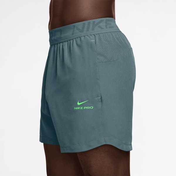 Nike Pro 6in Shorts - Mineral Slate/Green Strike