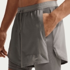 Nike Stride Hybrid 5in Shorts - Smoke Grey/Reflective Silver