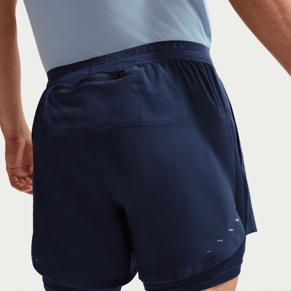 Nike Stride Hybrid 5in Shorts - Midnight Navy/Reflective Silver