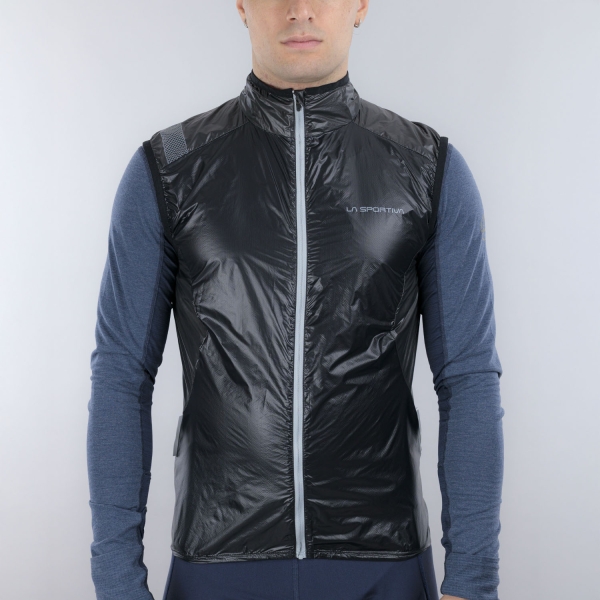 Men's Trail Running Jackets La Sportiva Blizzard Windbreaker Vest  Black/Carbon ZARV014K00G00