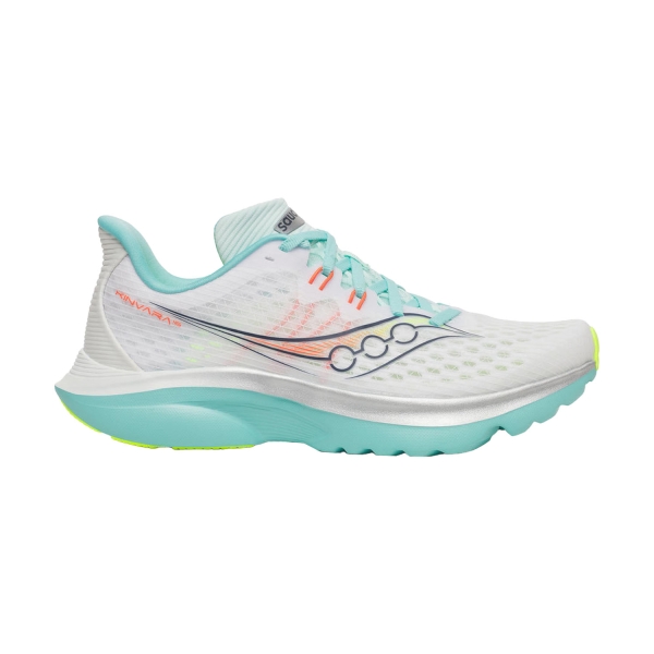 Women's Performance Running Shoes Saucony Kinvara 16  White/Aqua S11020130