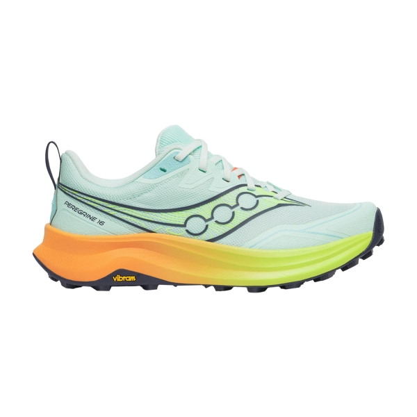 Women's Trail Running Shoes Saucony Peregrine 16  Aqua/Citron S11066130