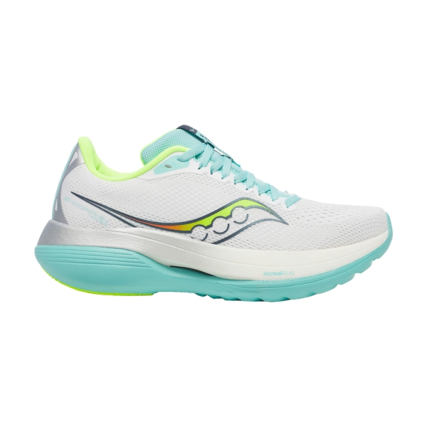 Women's Performance Running Shoes Saucony Endorphin Trainer  White/Aqua S10996120