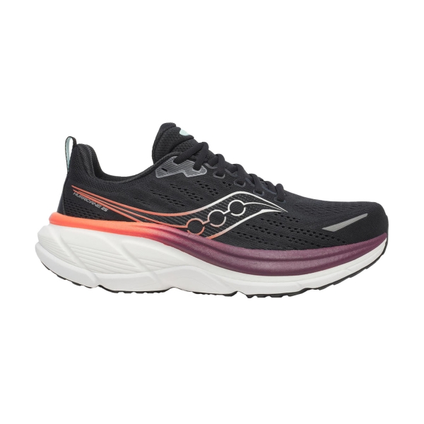 Men's Structured Running Shoes Saucony Hurricane 25  Black/Crimson S21026172