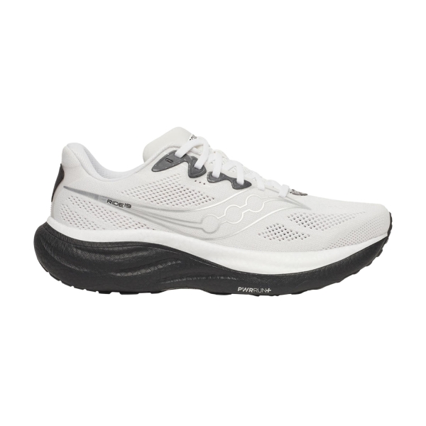 Men's Neutral Running Shoes Saucony Ride 19  White/Black S21055103