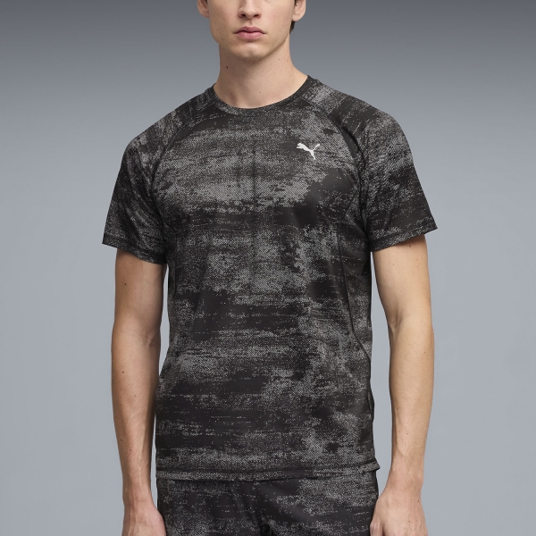 Men's Running T-Shirt Puma Velocity AOP TShirt  Black 52841501